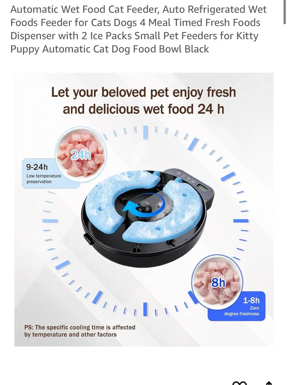 Automatic pet food feeder for 4 meals with timer NIOB